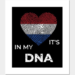 It's In My Dna Dutch Flag Netherlands Genealogy Ancestry Descent Nationality Fingertip Heart Posters and Art